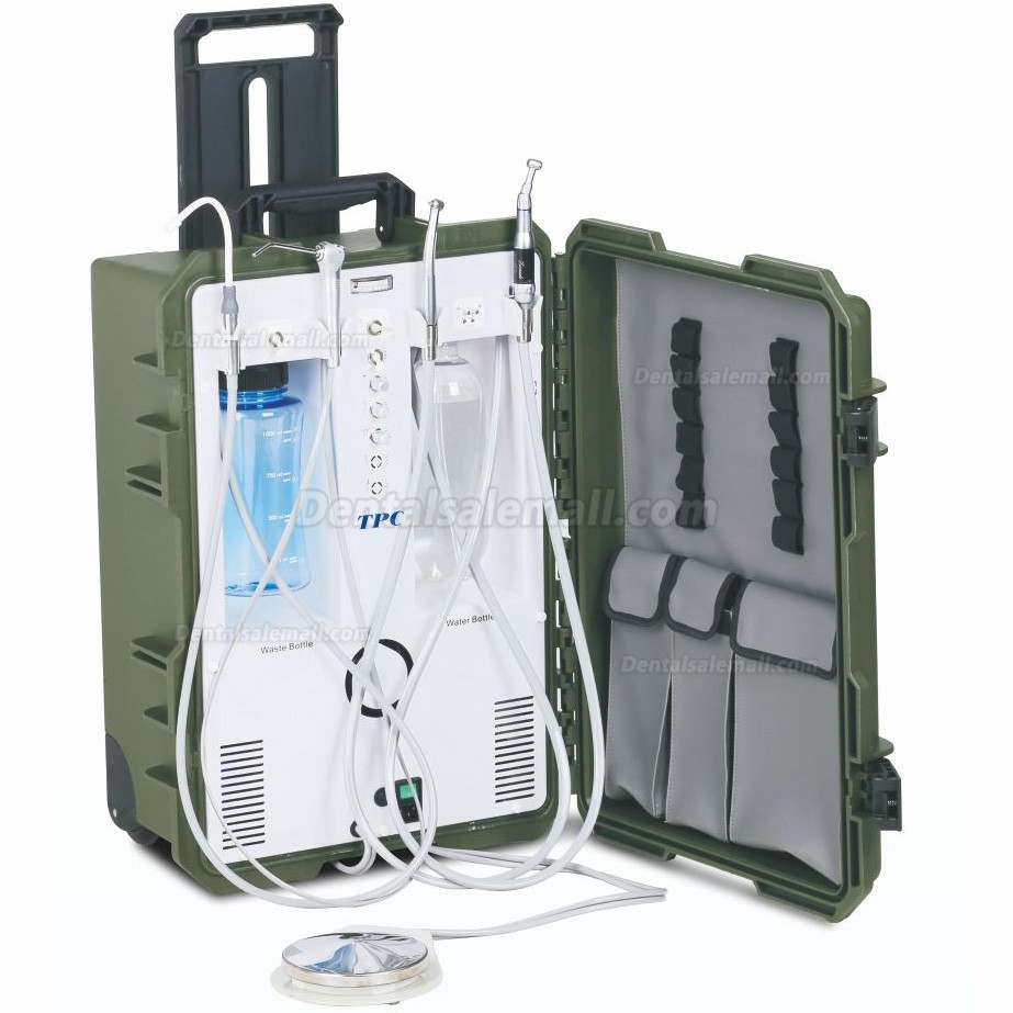 TPC PC2630 Self Contained Portable Dental Delivery Unit System with Air Compressor +3 Way Syringe